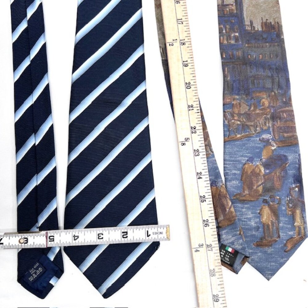 Set: 2 Neckties Burberry Blue  & Raffaello  Italy +1 Burberry  Handkerchief (54 - Picture 13 of 16